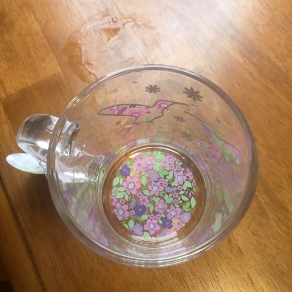 Floral Hummingbird Glass Mug - Picture 5 of 11